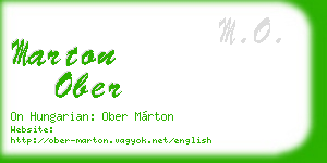 marton ober business card