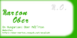 marton ober business card